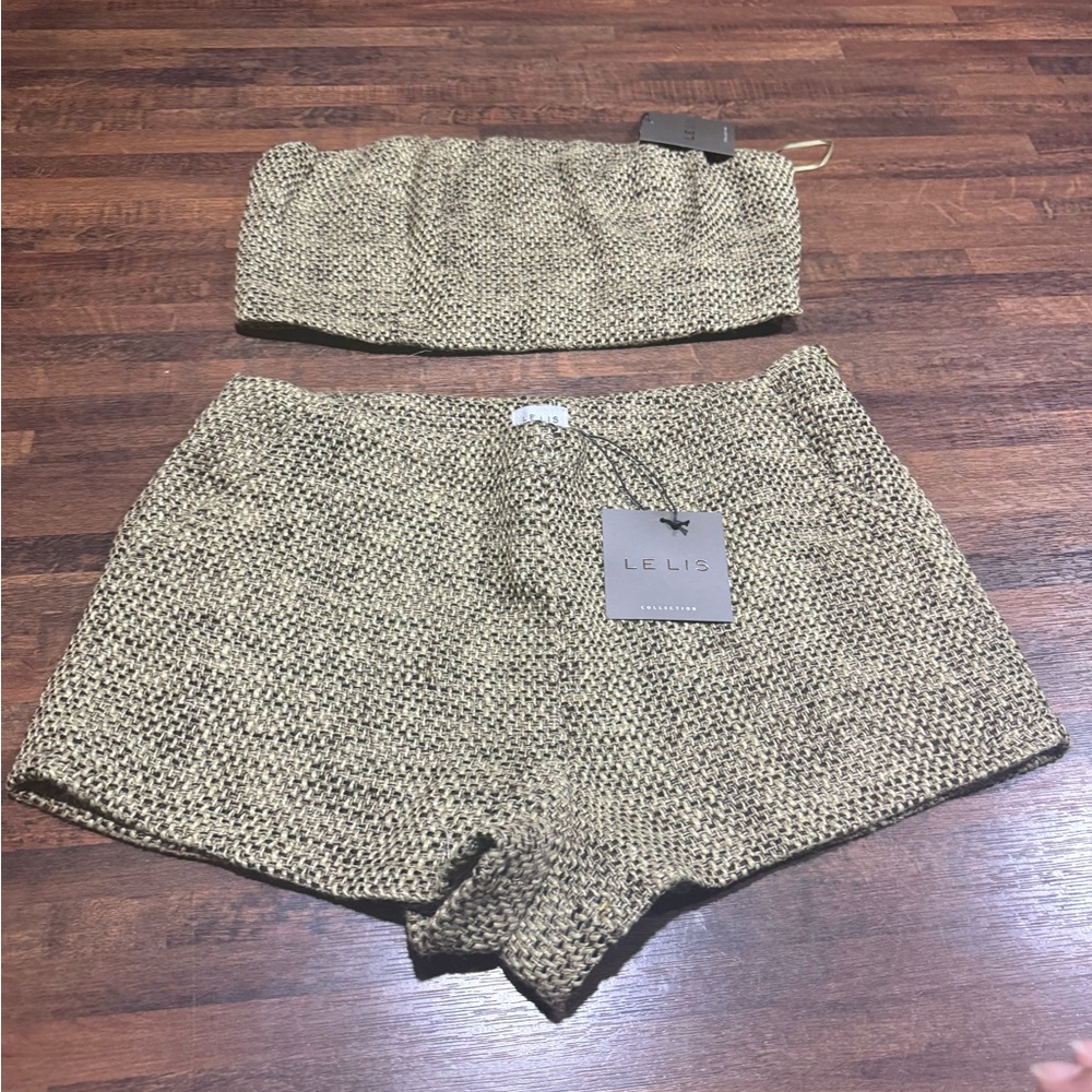 Le Lis High Waist Knit Shorts and top.